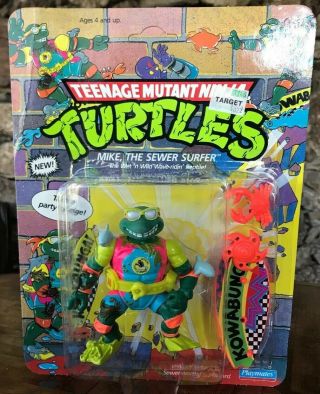 Vintage Tmnt Teenage Mutant Ninja Turtles Mike The Sewer Surfer 1990 Moc