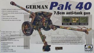 Afv Club 1:35 German 7.  5cm Anti Tank Gun Pak 40 Kit Af35071u