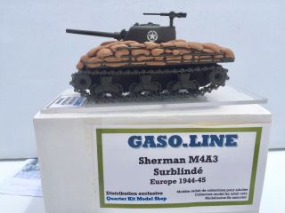 Gaso.  Line Solido Us Sherman Tank Sandbag Armor Museum Quality Tank Char 1/50