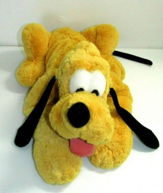 Walt Disney World Pluto 16 " Stuffed Animal Laying Dog Beanbag Plush Mickey Mouse