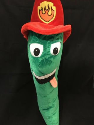 HOT Serrano Chili Pepper Green With Red Fireman ' s Hat Plush Stuffed 26 
