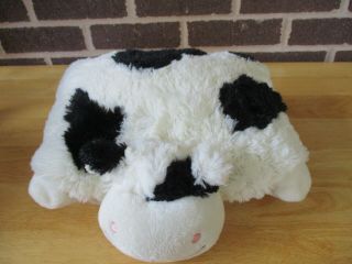 2010 Pee Wee Pillow Pet Cow White/black Plush 12.  5 " X 11x4.  5 "