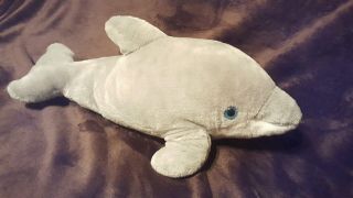 Sea World Soft Stuffed Animal Gray Dolphin Plush Toy 20 " Collectible