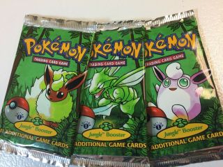 3x Pokemon 1st Edition Jungle Booster Pack Factory Each Artwork
