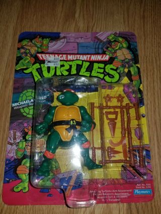 Tmnt 1988 Playmates Teenage Mutant Ninja Turtles Michaelangelo Moc 10 Back