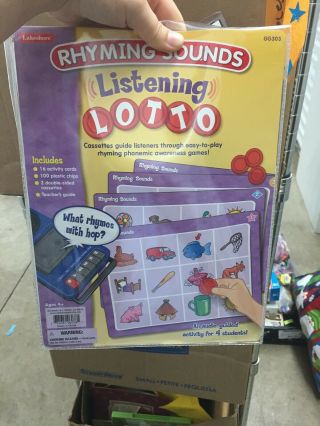 Lakeshore Rhyming Sounds Listening Lotto Cassettes Phonemic Ages 4,