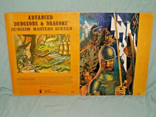 Ad&d 1st Ed Accessory - Dungeon Masters Screen (vintage Tri - Fold Set And Exc, )