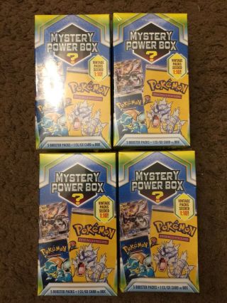 Pokemon Mystery Power Box X4 Possible Base Set Rocket Jungle Aquapolis