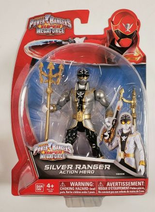 Silver Ranger Mmpr Power Rangers Figure Megaforce Mosc Bandai 2014 Rare