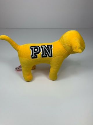 Large Victoria Secret Pink Nation Gold Yellow Dog Plush Stuffed Toy 9 " By 13 "