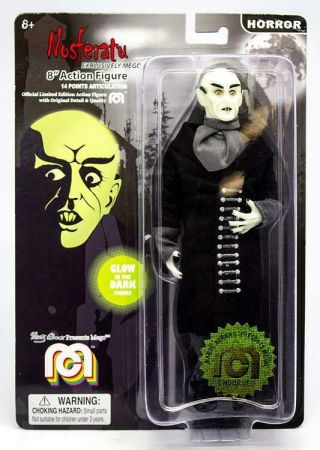 Mego Action Figures 8” Glow In The Dark Nosferatu With Black Coat Limited Edit