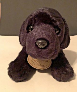 Russ Yomiko Classics Plush 12 " Black Labrador Lab Puppy Dog Soft Dog Tag