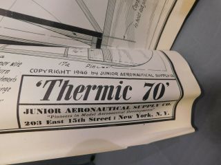 Vintage Wooden Model Airplane Kit - Thermic 70 Sailplane - 1946 3