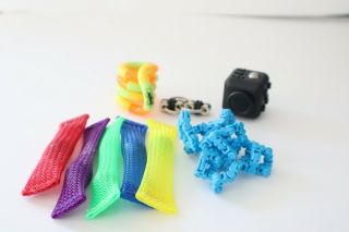 Fidget Toy Bundle - Twiddle,  Fidget Cube,  Mesh Marble,  Chain,  Tangle Jr.