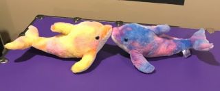 Rainbow Brother And Sister Dolphin Plush (15 ")