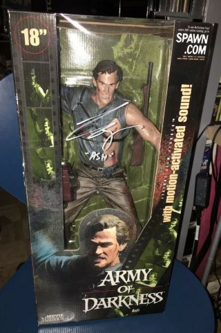 Mcfarlane Movie Maniacs 18” Ash Army Of Darkness The Evil Dead Figure Signed