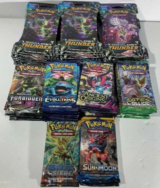 81 Pokemon Booster Packs Xy Sun And Moon Lost Thunder $2.  00 Per Pack Unweighed