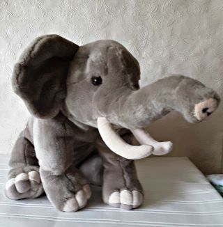 Fao Schwartz Gray Elephant Plush With Tusks 21 Inch Toys R Us