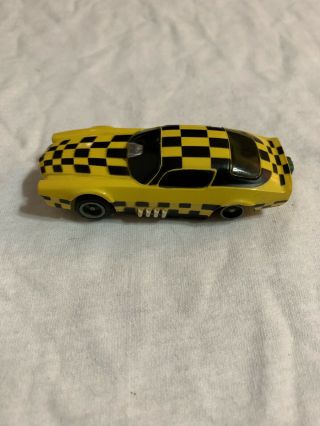 Tyco Slot Car Yellow And Black Checkered Drag Car