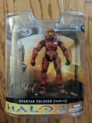 Mcfarlane Halo 3 Series 1 Spartan Soldier Mark Vi Red Action Figure 2008