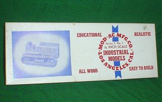 Mod - Ac Mfg Co Trac - Tractor,  Series I,  No 1,  Industrial Models,  ½ Inch Scale