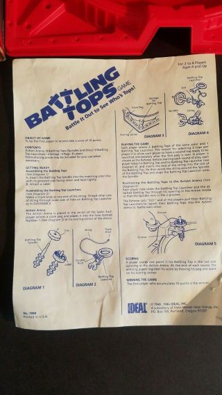 Vintage RARE COMPLETE 1986 Version Of Battling Tops Game 4