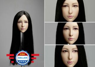 【in Stock】1/6 Asian Female Head Sculpt C Movable Eyes For 12 " Pale Phicen Body