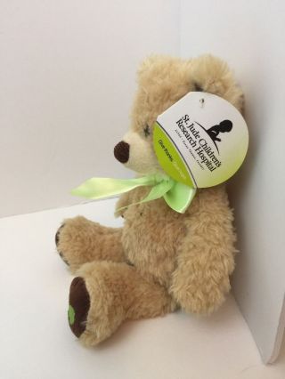 First & Main Michaels St.  Jude Tan Teddy Bear w/ green bow Stuffed Plush 11 