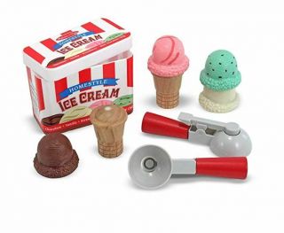 Melissa & Doug Scoop And Stack Ice Cream Cone Magnetic Pretend Play Set No Box