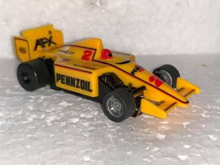 Tomy Afx 2 Yellow Pennzoil F1 Indy Slot Car Red Helmit