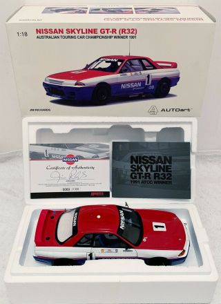 Biante Autoart 1:18 Nissan Skyline R32 Gt - R Gtr 1991 Atcc Winner Jim Richards 1