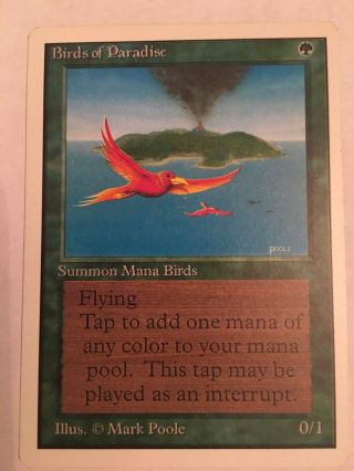 Mtg Unlimited Birds Of Paradise Magic The Gathering Pack Fresh Gradable S&h
