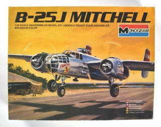 Monogram 1/48 North American B - 25j Mitchell Model Airplane Kit No.  5502