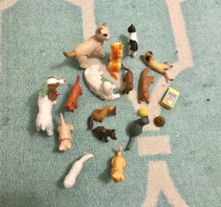 Set Of 15 Cats And Dogs Plus Accessories Diorama Figures Toys Moveable Parts