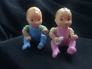 Fisher Price Loving Family Dolls Twin Babies Infants Blue Boy Pink Girl