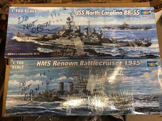 Two 1:700 Military Ship Models