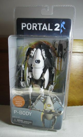 2014 Portal 2 Moc 7 " P - Body Action Figure Complete Valve Neca