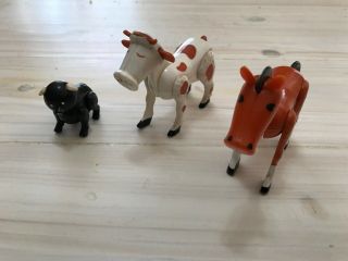 Vintage Fisher - Price Little People Farm Animal Figures Horse Cow Pig