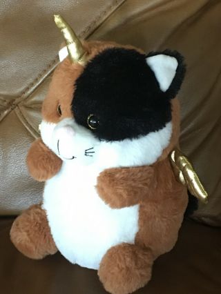 Kellytoy Calico Cat Hamster Unicorn Gold Horn Wing Caticorn Plush Stuffed Animal 3