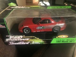1:18 Die Cast Metal Coupe 1993 Mazda.  Rx - 7 Fast And Furious Update With Neón Lgh