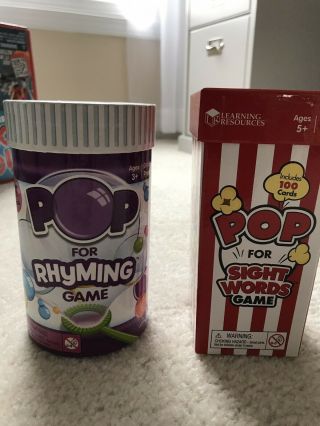 Learning Resources Pop For Sight Words & Pop For Rhyming Game Euc