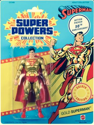 Matty Collector Dc Powers Gold Superman Golden Edition 30 Anniversary