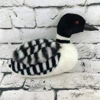 Marbled Duck Plush Black White Spotted Stuffed Wild Animal Soft Nature Toy