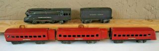 Lionel Jr Train Set Engine 1688e Tender 2689t Cars 1673 1674 1675 Red Bh22