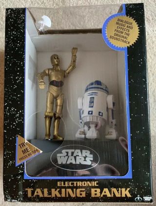1995 Star Wars Electronic Talking Coin Bank R2 - D2 & C3 - Po - Think Way