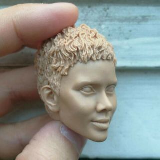 1/6 Scale Blank Head Sculpt Halle Berry Unpainted Sexy Girl Fit 12 