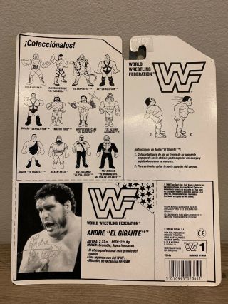 WWF 1990 Series 1 Hasbro Andre The Giant (Blue Spanish Card) MOC 4