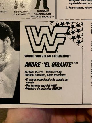 WWF 1990 Series 1 Hasbro Andre The Giant (Blue Spanish Card) MOC 8