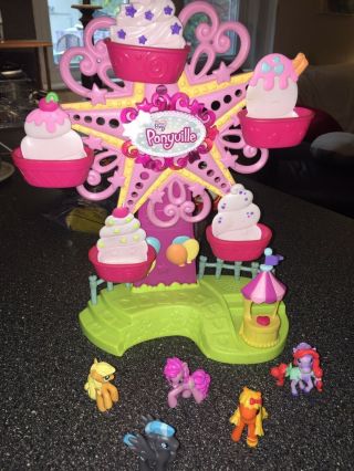My Little Pony Ponyville Souds And Moves Ferris Wheel And 5 Lil Ponies