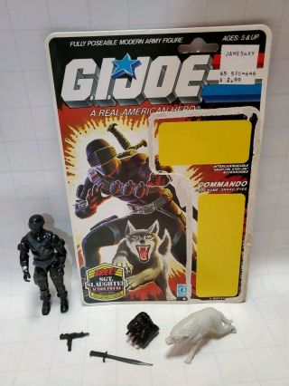 1985 Gi Joe Snake Eyes Commando Complete W/ Full File Card Wolf Fc Gijoe